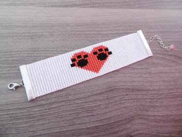 Armband Herz mit Pfoten