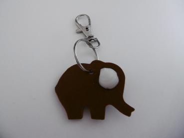 Schlüsselanhänger Elefant Braun