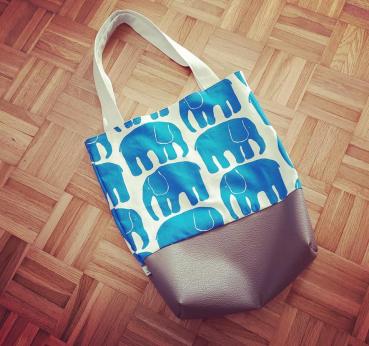 Shopper Elefanten Blau 1