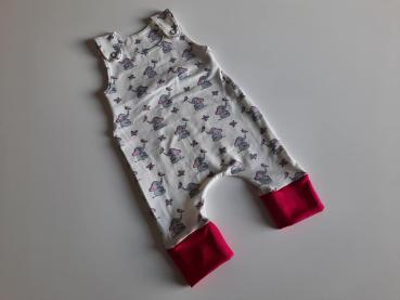 Strampler Elefäntli Weiss-Pink