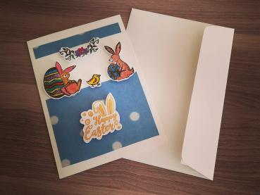 Karte "Happy Easter Blau"