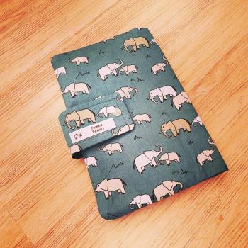 Preview: Wickel-Etui Elefanten Petrol