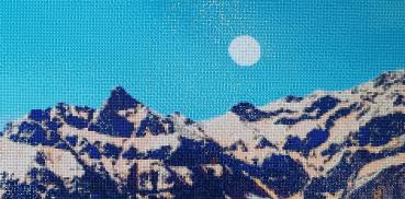 Diamond Painting Vollmond über den Urner Bergen