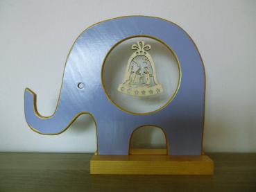 Elefant Lila mit Krippen-Anhänger