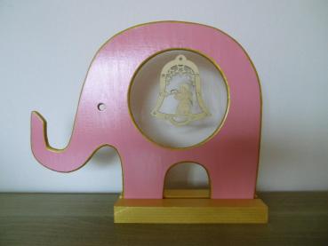 Elefant Rosa mit Engel-Anhänger