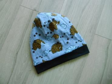 Wendebeanie Mammuts Blau