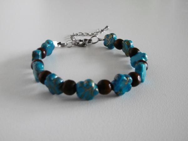 Armband Blumen Türkis