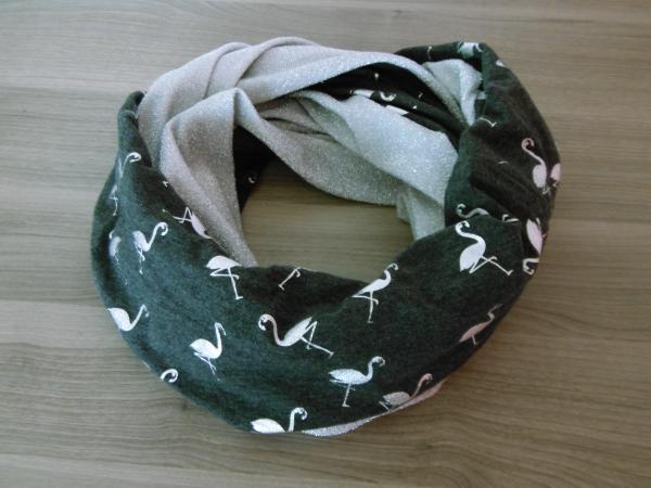 Loopschal Flamingos mit Glitzer