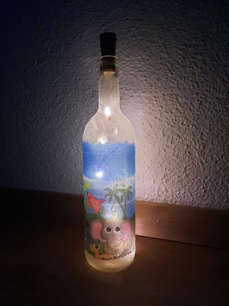 Leuchtflasche lustige Tiere