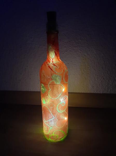 Leuchtflasche Herzen