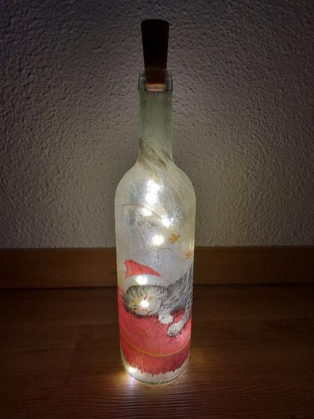 Leuchtflasche Weihnachtsbüsi schlafend