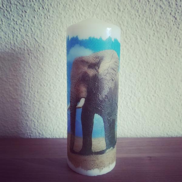 Kerze Elefant Blau