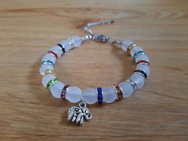 Armband Elefant Perlen Weiss