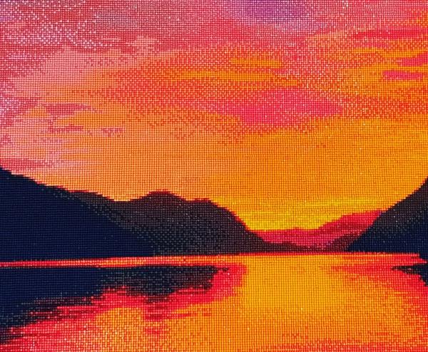 Diamond Painting "Abendrot in Brunnen am See"