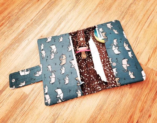 Wickel-Etui Elefanten Petrol