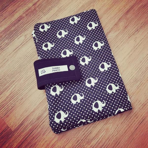 Wickel-Etui Elefanten Schwarz