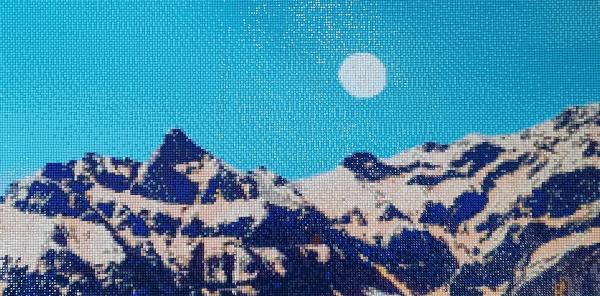 Diamond Painting Vollmond über den Urner Bergen