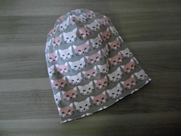 Wendebeanie Katzen mit Pfötchen 57-59