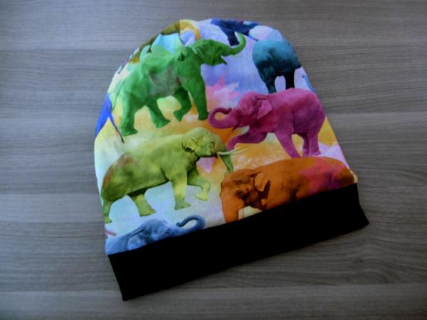 Wendebeanie Bunte Elefanten 57-59