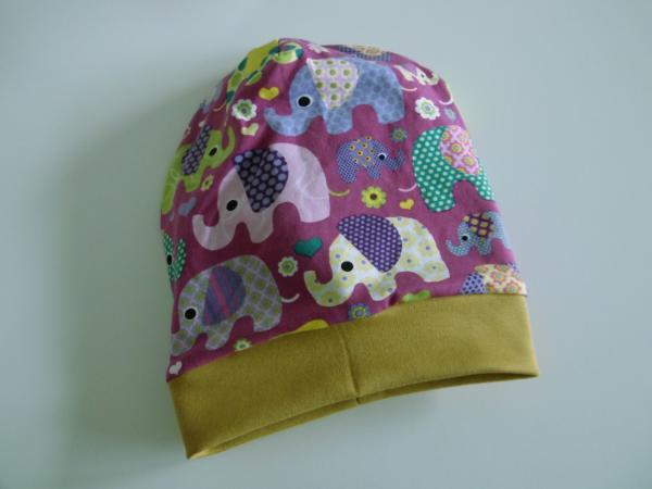 Wendebeanie Elefanten Violett 49-51