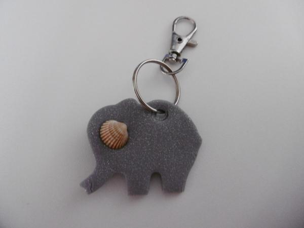 Schlüsselanhänger Elefant Grau Glitzer