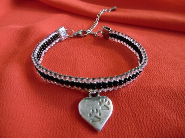 Armband Herz mit Pfoten Anhänger