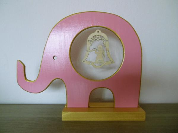 Elefant Rosa mit Engel-Anhänger