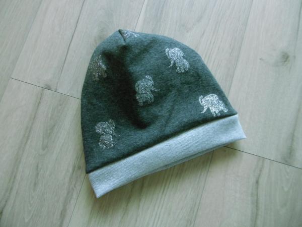 Wendebeanie Elefanten mit Glitzer