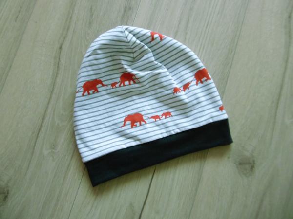 Wendebeanie Elefanten maritim