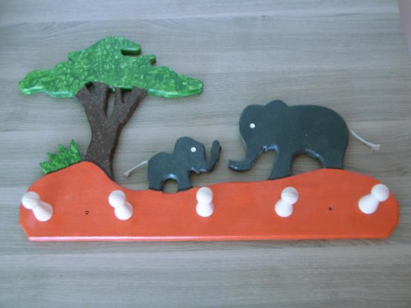 Kleiderhaken Elefanten Rot