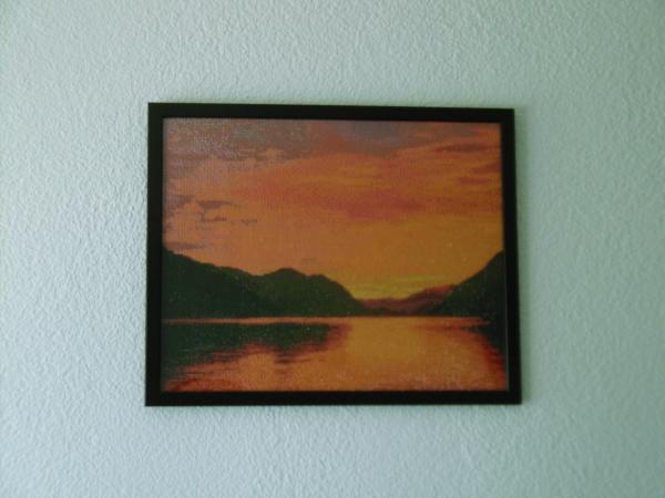 Diamond Painting "Abendrot in Brunnen am See"